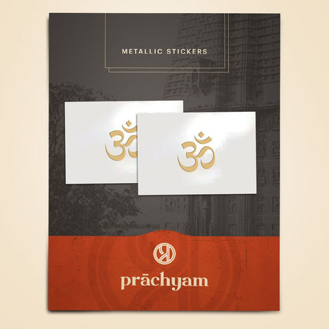 'Om' Gold Plated Mobile Sticker (Set of 2) - Prachyam
